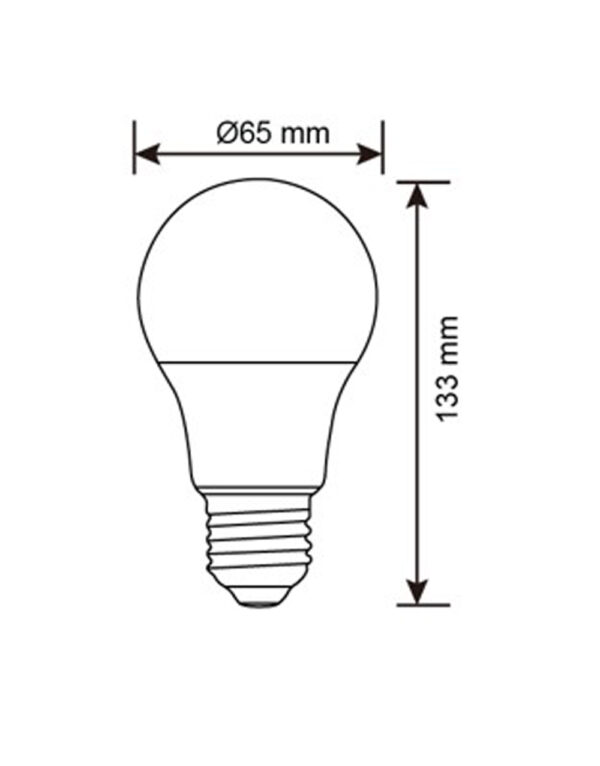 ΛΑΜΠΑ LED SMD Α65 18W E27 3000K 220-240V 2000lm/E UNIVERSE – 1-U007467