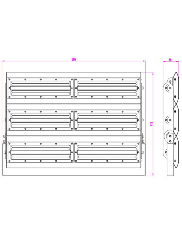 ΠΡΟΒΟΛΕΑΣ LED 300W PROFESSIONAL MODULAR SMD DOB 5000K 220-240V 25000lm 120°x60° IP65 ΑΝΘΡΑΚΙ UNIVERSE – 1-U007559
