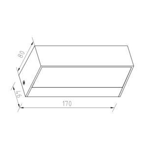 ΦΩΤΙΣΤΙΚΟ ΑΠΛΙΚΑ UP/DOWN LED 170X80X46mm 8W 3000K 500lm IP65 ΠΛΑΣΤΙΚΟ ΓΚΡΙ SEASIDE UNIVERSE – 1-U007764