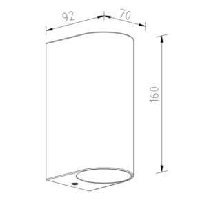 ΦΩΤΙΣΤΙΚΟ ΑΠΛΙΚΑ UP/DOWN 90X70X150mm 2XMR16/GU10 MAX5W IP44 ΠΛΑΣΤΙΚΟ ΜΑΥΡΟ SEASIDE UNIVERSE – 1-U007825