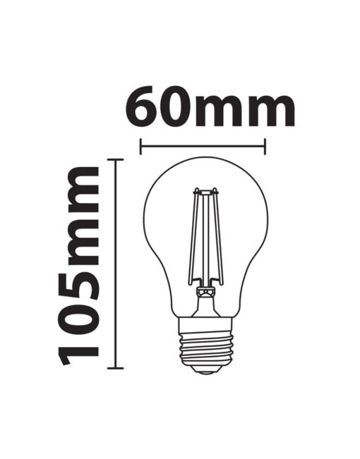 ΛΑΜΠΑ LED CROSS FILAMENT ΔΙΑΦΑΝΗ Α60 SENSOR ΗΜΕΡΑΣ-ΝΥΧΤΑΣ 7W Ε27 2700K 220-240V 806lm  360° UNIVERSE – 1-U008310