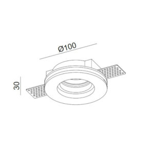 ΣΠΟΤ ΧΩΝEYTO ΓΥΨΙΝΟ Φ100x30mm 1xMR16/GU10 MAX 50W UNIVERSE – 1-U008921