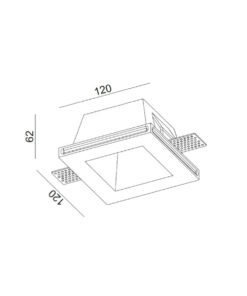 ΣΠΟΤ ΧΩΝEYTO ΓΥΨΙΝΟ 120x120x60mm 1xMR16/GU10 MAX 50W UNIVERSE – 1-U008938