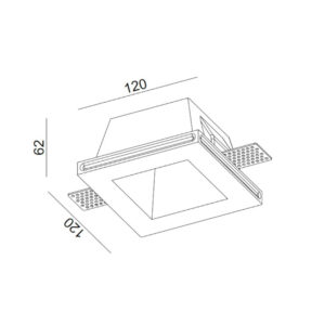 ΣΠΟΤ ΧΩΝEYTO ΓΥΨΙΝΟ 120x120x60mm 1xMR16/GU10 MAX 50W UNIVERSE – 1-U008938