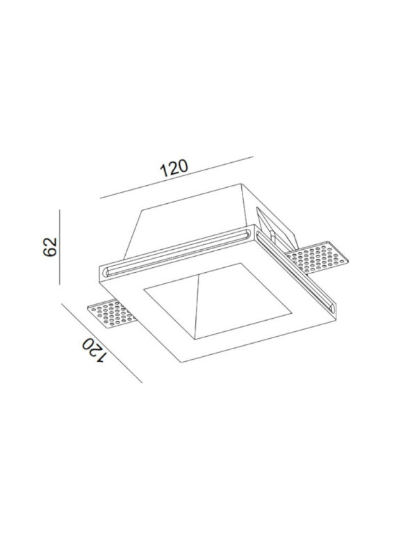 ΣΠΟΤ ΧΩΝEYTO ΓΥΨΙΝΟ 120x120x60mm 1xMR16/GU10 MAX 50W UNIVERSE – 1-U008938