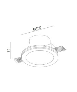 ΣΠΟΤ ΧΩΝEYTO ΓΥΨΙΝΟ Φ130x70mm 1xMR16/GU10 MAX 50W UNIVERSE – 1-U008945