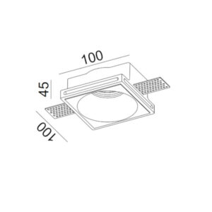 ΣΠΟΤ ΧΩΝEYTO ΓΥΨΙΝΟ 100x100x45mm 1xMR16/GU10 MAX 50W UNIVERSE – 1-U008969