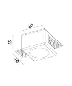 ΣΠΟΤ ΧΩΝEYTO ΓΥΨΙΝΟ 80x80x55mm 1xMR16/GU10 MAX 50W UNIVERSE – 1-U008976