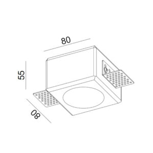 ΣΠΟΤ ΧΩΝEYTO ΓΥΨΙΝΟ 80x80x55mm 1xMR16/GU10 MAX 50W UNIVERSE – 1-U008976