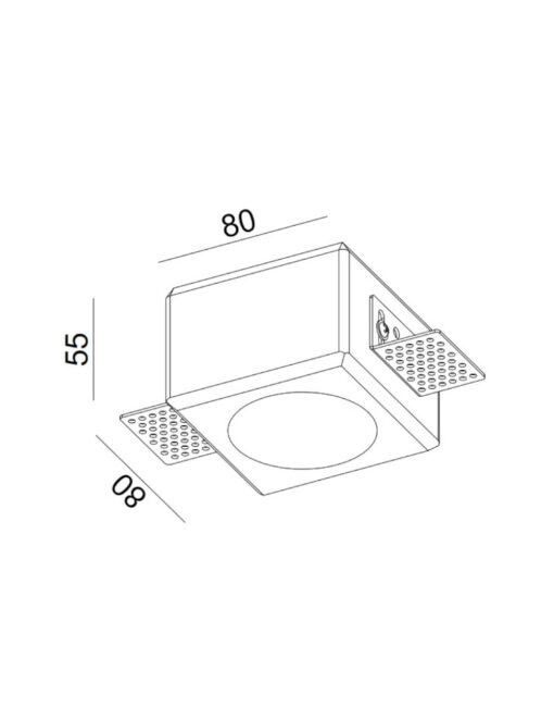 ΣΠΟΤ ΧΩΝEYTO ΓΥΨΙΝΟ 80x80x55mm 1xMR16/GU10 MAX 50W UNIVERSE – 1-U008976