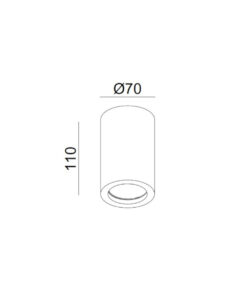 ΣΠΟΤ ΓΥΨΙΝΟ EΞΩΤΕΡΙΚΟ Φ70x110mm 1xMR16/GU10 MAX 50W UNIVERSE – 1-U008983