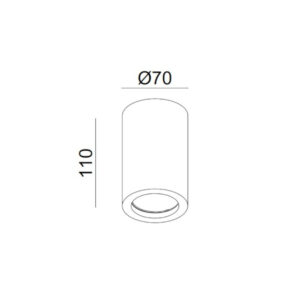 ΣΠΟΤ ΓΥΨΙΝΟ EΞΩΤΕΡΙΚΟ Φ70x110mm 1xMR16/GU10 MAX 50W UNIVERSE – 1-U008983