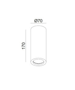 ΣΠΟΤ ΓΥΨΙΝΟ EΞΩΤΕΡΙΚΟ Φ70x170mm 1xMR16/GU10 MAX 50W UNIVERSE – 1-U008990