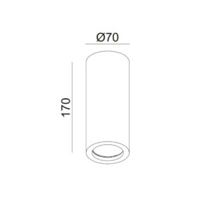 ΣΠΟΤ ΓΥΨΙΝΟ EΞΩΤΕΡΙΚΟ Φ70x170mm 1xMR16/GU10 MAX 50W UNIVERSE – 1-U008990