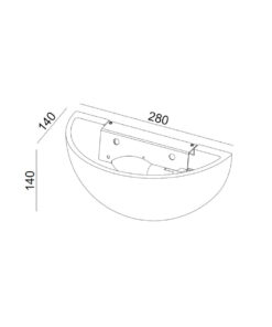 ΑΠΛΙΚΑ ΓΥΨΙΝΗ EΞΩΤΕΡΙΚΗ 280x138x138mm 1XE14 MAX 50W UNIVERSE – 1-U009003