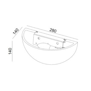 ΑΠΛΙΚΑ ΓΥΨΙΝΗ EΞΩΤΕΡΙΚΗ 280x138x138mm 1XE14 MAX 50W UNIVERSE – 1-U009003