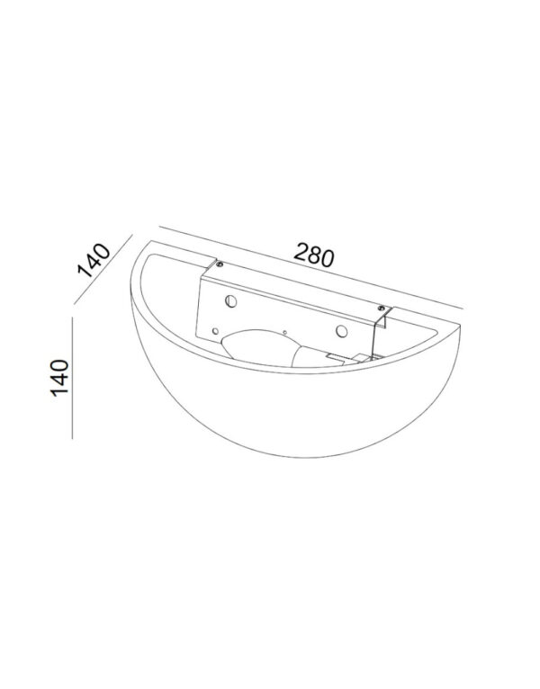 ΑΠΛΙΚΑ ΓΥΨΙΝΗ EΞΩΤΕΡΙΚΗ 280x138x138mm 1XE14 MAX 50W UNIVERSE – 1-U009003