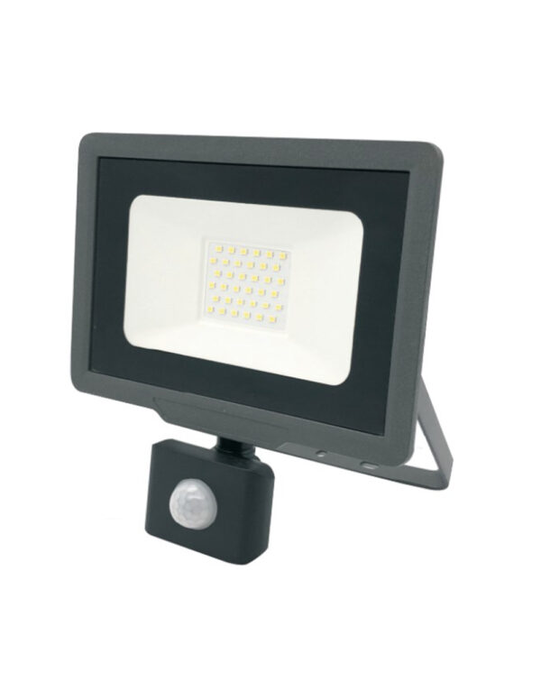 ΠΡΟΒΟΛΕΑΣ LED SMD DOB 30W ME ANIXNEYTH ΚΙΝΗΣΗΣ 5000K 220-240V 2850lm 100° IP65 ΑΝΘΡΑΚΙ UNIVERSE – 1-U009133