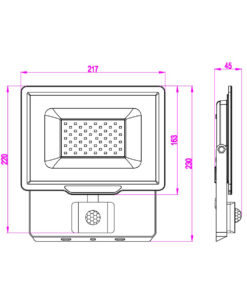 ΠΡΟΒΟΛΕΑΣ LED SMD DOB 50W ME ANIXNEYTH ΚΙΝΗΣΗΣ 5000K 220-240V 4750lm 100° IP65 ΑΝΘΡΑΚΙ UNIVERSE – 1-U009140