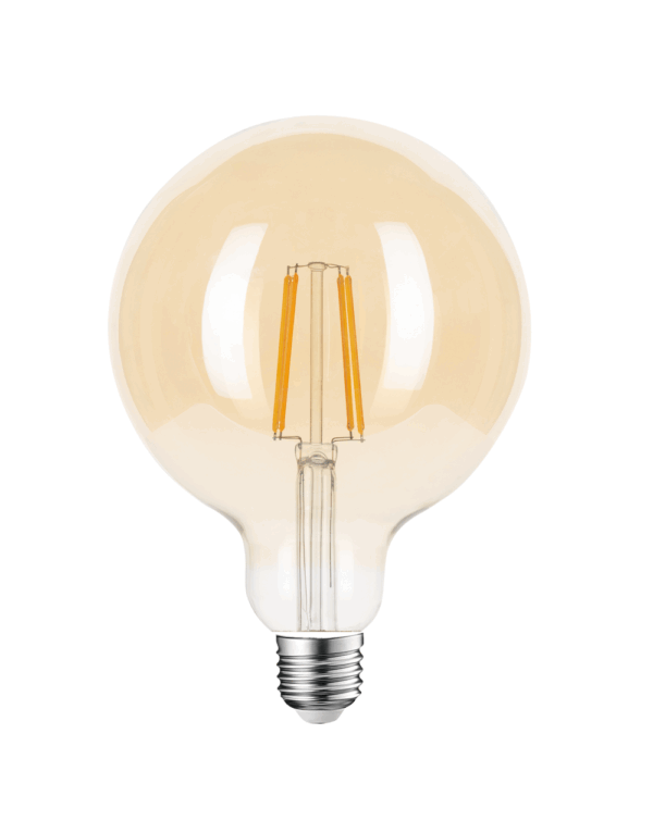 ΛΑΜΠΑ LED CROSS FILAMENT ΜΕΛΙ G125 8W E27 2200K 220-240V 806lm 360° DIMMABLE UNIVRSE – 1-U010900