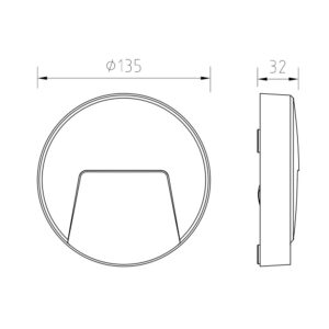 ΦΩΤΙΣΤΙΚΟ ΑΠΛΙΚΑ LED SLIM Φ135Χ32mm 3W 3000K 100lm IP65 ΠΛΑΣΤΙΚΟ ΑΝΘΡΑΚΙ SEASIDE UNIVERSE – 1-U011020
