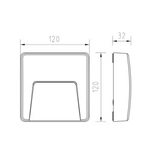 ΦΩΤΙΣΤΙΚΟ ΑΠΛΙΚΑ LED SLIM 120Χ120Χ32mm 3W 3000K 100lm IP65 ΠΛΑΣΤΙΚΟ ΑΝΘΡΑΚΙ SEASIDE UNIVERSE – 1-U011037