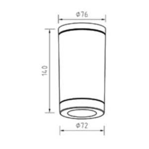 ΣΠΟΤ ΕΞΩΤΕΡΙΚΟ ΟΡΟΦΗΣ 72mm 1xMR16/GU10 ΜΑΧ7W IP54 ΠΛΑΣΤΙΚΟ ΜΑΥΡΟ UNIVERSE – 1-U011051