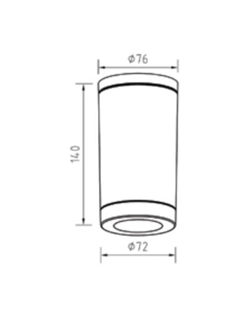 ΣΠΟΤ ΕΞΩΤΕΡΙΚΟ ΟΡΟΦΗΣ 72mm 1xMR16/GU10 ΜΑΧ7W IP54 ΠΛΑΣΤΙΚΟ ΜΑΥΡΟ UNIVERSE – 1-U011051