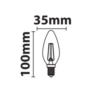 ΛΑΜΠΑ LED CROSS FILAMENT ΓΑΛΑΚΤΕΡΗ C35 6W E14 2700K 220-240V 660lm 360° DIMMABLE UNIVRSE – 1-U012317