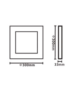 ΦΩΤΙΣΤΙΚΟ LED SLIM ΕΞΩΤΕΡΙΚΟ 300×300 24W 4000K 2160lm 120° LED CHIP SAMSUNG AC150-265V ΑΛΟΥΜΙΝΙΟΥ ΛΕΥΚΟ UNIVERSE – 1-U012386