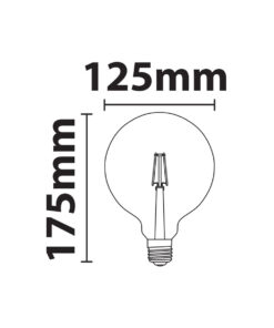 ΛΑΜΠΑ LED CROSS FILAMENT ΔΙΑΦΑΝΗ G125 12W E27 2700K 220-240V 1500lm/E 360° DIMMABLE UNIVERSE – 1-U012751