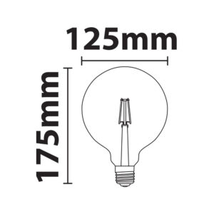 ΛΑΜΠΑ LED CROSS FILAMENT ΔΙΑΦΑΝΗ G125 12W E27 2700K 220-240V 1500lm/E 360° DIMMABLE UNIVERSE – 1-U012751