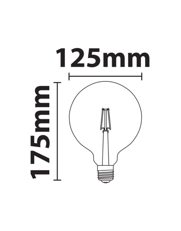 ΛΑΜΠΑ LED CROSS FILAMENT ΔΙΑΦΑΝΗ G125 12W E27 2700K 220-240V 1500lm/E 360° DIMMABLE UNIVERSE – 1-U012751