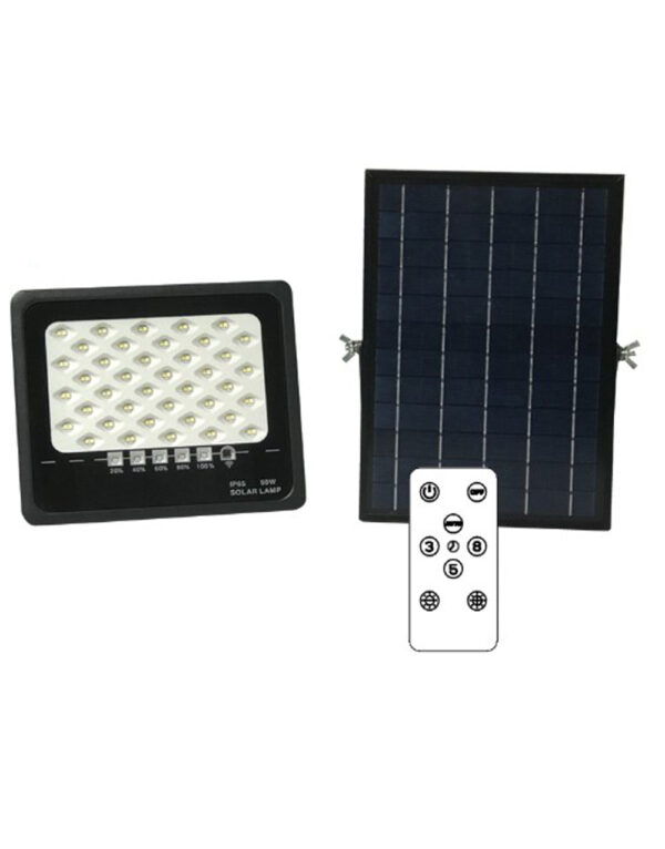 ΠΡΟΒΟΛΕΑΣ LED ME ΗΛΙΑΚΟ ΠΑΝΕΛ SMD PROFESSIONAL 100W 5000K 5550lm  IP65 ΓΚΡΙ UNIVERSE – 1-U013734