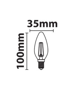 ΛΑΜΠΑ LED CROSS FILAMENT ΔΙΑΦΑΝΗ C35 6W E14 2700K 220-240V 1110lm/B 360° UNIVERSE – 1-U013833