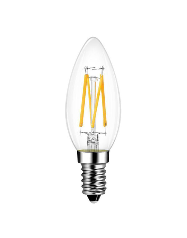 ΛΑΜΠΑ LED CROSS FILAMENT ΔΙΑΦΑΝΗ C35 6W E14 2700K 220-240V 1110lm/B 360° UNIVERSE – 1-U013833