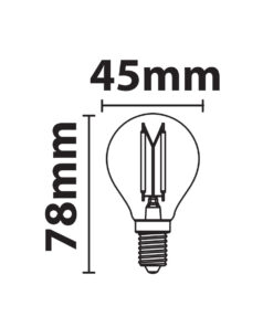 ΛΑΜΠΑ LED CROSS FILAMENT ΔΙΑΦΑΝΗ G45 6W E14 2700K 220-240V 1110lm/b 360° UNIVERSE – 1-U013840