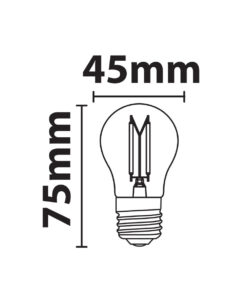 ΛΑΜΠΑ LED CROSS FILAMENT ΔΙΑΦΑΝΗ G45 6W E27 2700K 220-240V 1110lm/B 360° UNIVERSE – 1-U013857