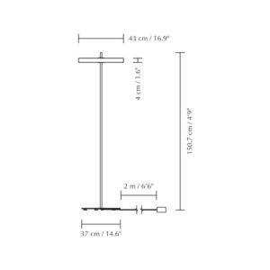 Asteria Floor black O 43 x 150,7 cm – 1-UM2340