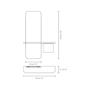 Mirror, shelf & cabinet – Black oak – 1-UM5108