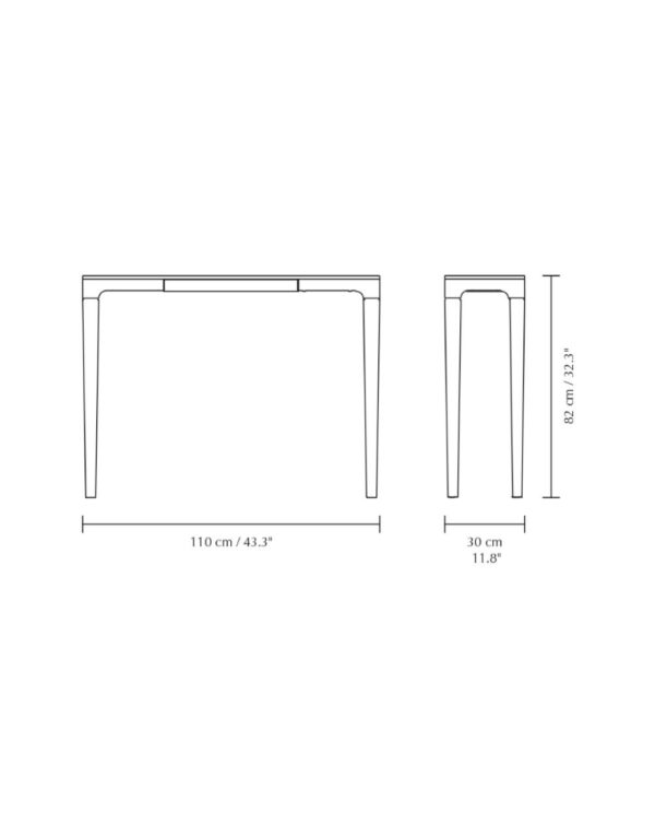 Heart’n’Soul Console Table 1.1m – Dark Oak – 1-UM5715