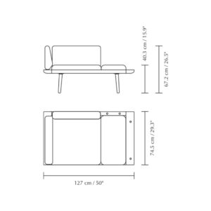 Lounge Around 1½-seater sofa – Dark Oak in Sugar brown – 1-UM5762C723-01