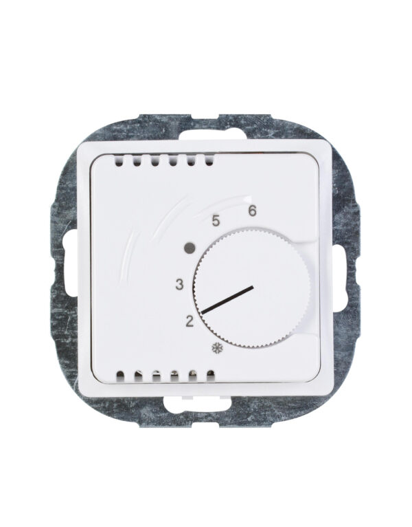 PARIS – Room thermostat “NC”, line connection 0.75mm² to 2.5mm², temperature range 5?C-30?C, night setback 4 Kelvin, switch off – 1-K290102011