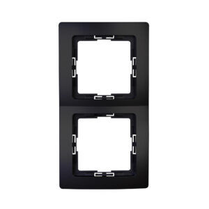 HK05 – cover frame for vertical and horizontal installation – 2-fold, colour: mattblack – 1-K308550007