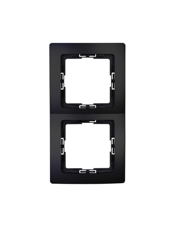 HK05 – cover frame for vertical and horizontal installation – 2-fold, colour: mattblack – 1-K308550007