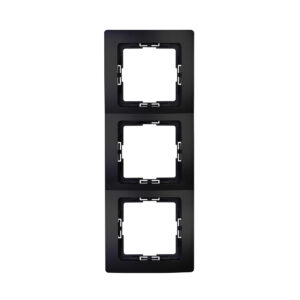 HK05 – cover frame for vertical and horizontal installation – 3-fold, colour: mattblack – 1-K308650000