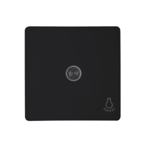 Rockerpad with lens in design HK05 and the color matt black with symbol “light” for switch, universal switch, cross switch, cont – 1-K339450006