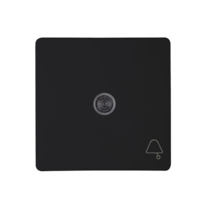 Rockerpad with lens in design HK05 and the color matt black with symbol “bell” for switch, universal switch, cross switch, contr – 1-K339550009