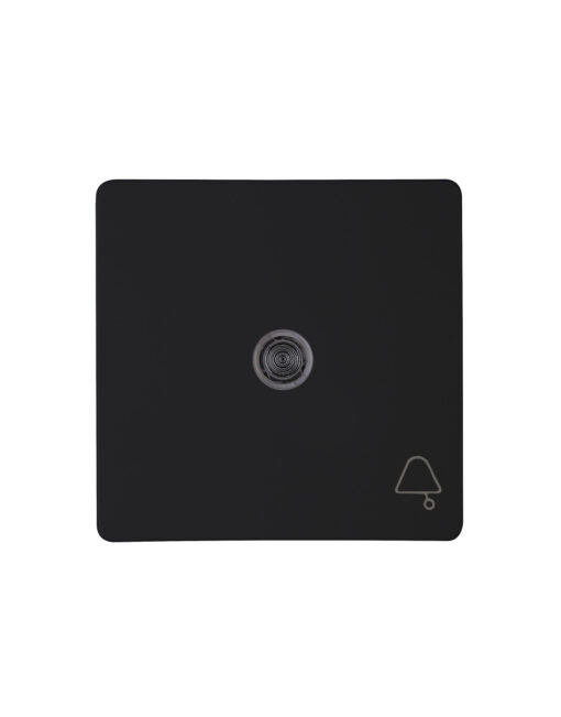Rockerpad with lens in design HK05 and the color matt black with symbol “bell” for switch, universal switch, cross switch, contr – 1-K339550009