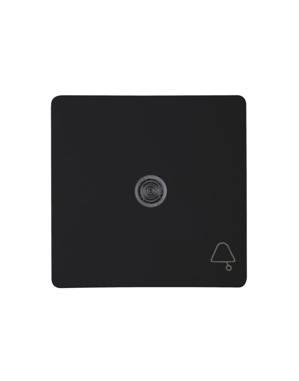 Rockerpad with lens in design HK05 and the color matt black with symbol “bell” for switch, universal switch, cross switch, contr – 1-K339550009